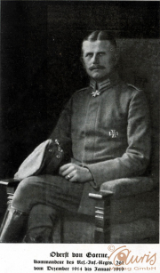 Oberst von Goerne im Militäruniform, ein Blick auf die Führung während des Ersten Weltkriegs