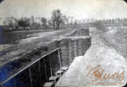 Trench during the First World War in a rural landscape in Europe