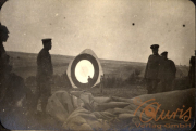 Militärische Aufklärung mit einem Ballon im Ersten Weltkrieg auf dem Schlachtfeld in Europa