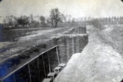 Trench during the First World War in a rural landscape in Europe