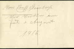 Brief aus dem Jahr 1916 von einem Soldaten der 1. Komp. Kgl. Pr.Garde Res. Pion. Rgt. im Ersten Weltkrieg