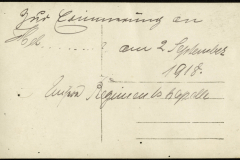Erinnerungsstück aus dem Ersten Weltkrieg mit Datum vom 2. September 1918