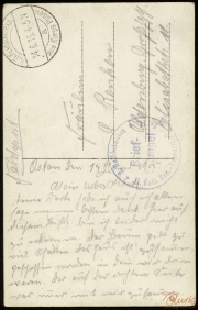 Soldatenbrief der 1. Kompanie des Kgl. Preußischen Garde Reserve Pionier-Regiments aus dem Ersten Weltkrieg