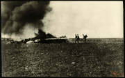 Feuer und Rauch während des Ersten Weltkriegs bei der 1. Kompagnie der Königlich Preußischen Garde Pionier Regiment