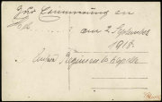 Erinnerungsstück aus dem Ersten Weltkrieg mit Datum vom 2. September 1918