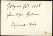 Eintrag zur Situation im Ersten Weltkrieg aus Galizien, 1914, von der 1. Komp. Kgl. Pr.Garde Res. Pion. Rgt