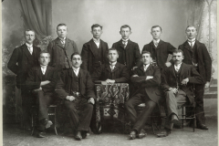 Gruppenbild der 1. Kompanie des Kgl. Präsi Garde Pionier-Regiments während des Ersten Weltkriegs
