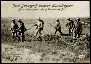 Bilder vom Ersten Weltkrieg mit Kommentaren zu Sturmtruppen und Flammenwerfern im Einsatz
