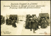 Deutsche Truppen im Livland während des Ersten Weltkriegs mit Artillerie und Kampfhandlungen