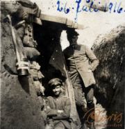 Soldaten im Schützengraben während des Ersten Weltkriegs am 26. Juli 1916