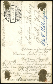 Postkarte aus dem Ersten Weltkrieg mit handgeschriebenem Text und Datum aus 1917