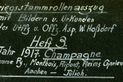 Dokumentation der Kriegsstammrollen aus dem Jahr 1917 zur Militärgeschichte des Ersten Weltkriegs in der Champagne