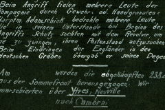 Bericht über den Angriff auf eine Kompanie im Ersten Weltkrieg in einem Graben