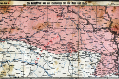 Karte der Kampfhandlungen im Ersten Weltkrieg zwischen Champagne und Maas