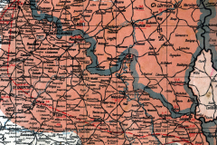 Historische Karte des Ersten Weltkriegs zeigt Frontlinien und wichtige Städte in Europa