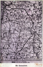 Karte der Somme-Front während des Ersten Weltkriegs im September 1916