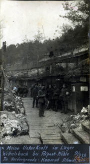 Unterkünfte im Ersten Weltkrieg im Lager Wittelsbach bei Ripont-Mühle im Jahr 1938