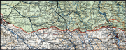 Karte des ersten Weltkriegs mit den Schlachtfeldern von Verdun und Reims, zeigt militärische Strategien