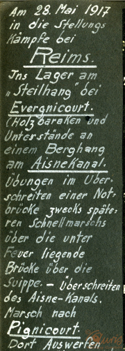 Wichtige Stellungnahmen zur Lage der deutschen Truppen im Ersten Weltkrieg in Reims am 28. Mai 1917