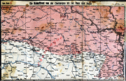 Karte der Kampfhandlungen im Ersten Weltkrieg zwischen Champagne und Maas
