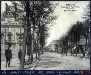 Mezières während des Ersten Weltkriegs mit Blick auf den Boulevard der Deux Villes und das ehemalige Lazarett