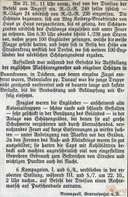 Bericht über den Angriff der Division auf die englischen Stellungen während des Ersten Weltkriegs
