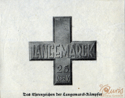 Langemarck Ehrenzeichen der Gefallenen im Ersten Weltkrieg für die 26. Reserve-Kompagnie