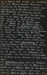 Veranstaltung zur Eröffnung des Mariensalzes am 9. August 1917 während des Ersten Weltkriegs