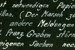 Erläuterung von Feldhandlungen während des Ersten Weltkriegs in einem offiziellen Dokument