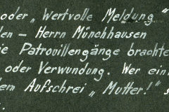 Bericht über Erlebnisse von Soldaten im Ersten Weltkrieg an der Front in Deutschland