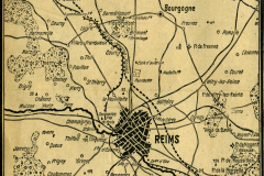 Kartenskizze des Ersten Weltkriegs mit Fokus auf die Kämpfe bei Reims