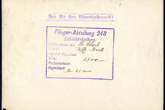 Dokument der Flieger-Abteilung 248 aus dem Ersten Weltkrieg zur Unterstützung des Dienstes