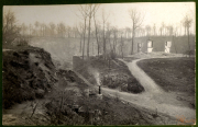 Zerstörte Landschaft nach Schlachten im Ersten Weltkrieg in Europa