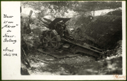 21 cm Mörser in der Feuerstellung während des Ersten Weltkriegs im Juli 1916