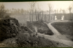 Zerstörte Landschaft nach Schlachten im Ersten Weltkrieg in Europa
