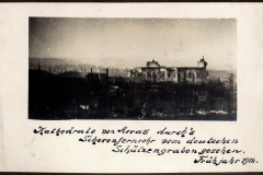 Zerstörte Kathedrale von Arras durch deutschen Beschuss im Ersten Weltkrieg im Frühling 1916