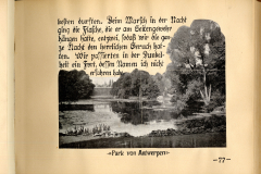 Blick auf den Park von Antwerpen während des Ersten Weltkriegs