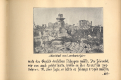 Kirchhof von Lombartzyde während des Ersten Weltkriegs mit verw