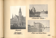 Brügge während des Ersten Weltkriegs mit historischen Bauwerken, dem Bahnhof und der Minnewater-Brücke