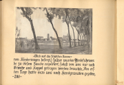 Blick auf das Städtchen Damme während des Ersten Weltkriegs mit Soldaten, der vom Marineartillerist Heinrich von Eicken dokumentierten zerstörten Landschaft und Soldaten des Expeditionskorps Belgien