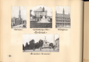 Brüssel während des Ersten Weltkriegs mit Rathaus, Königs- und Bronckerbrunnen im Vordergrund