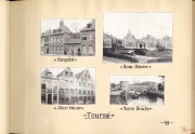 Historische Ansichten von Tournai während des Ersten Weltkriegs mit Krankenhaus, Romhäusern und Stadtarchitektur