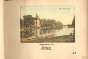 Minnewater in Brügge während des Ersten Weltkriegs mit historischen Bootsaktivitäten