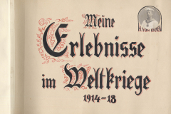 Erfahrungen und Erinnerungen im Ersten Weltkrieg 1914-18 von H. von Eucken