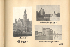 Brügge während des Ersten Weltkriegs mit historischen Bauwerken, dem Bahnhof und der Minnewater-Brücke