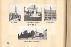 Brüssel während des Ersten Weltkriegs mit Rathaus, Königs- und Bronckerbrunnen im Vordergrund