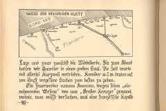 Skizze der belgischen Küste während des Ersten Weltkriegs