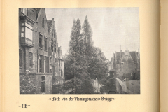 Blick auf die Vlamingbrücke in Brügge während des Ersten Weltkriegs