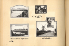 Brücke über den Leopold-Kanal und Windmühle in Heyßt während des Ersten Weltkriegs