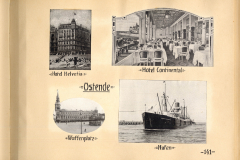 Historische Ansichten von Ostende mit Hotel Helvetia, Hotel Continental, dem Hafen und Truppen des Expeditionskorps Belgien im Ersten Weltkrieg